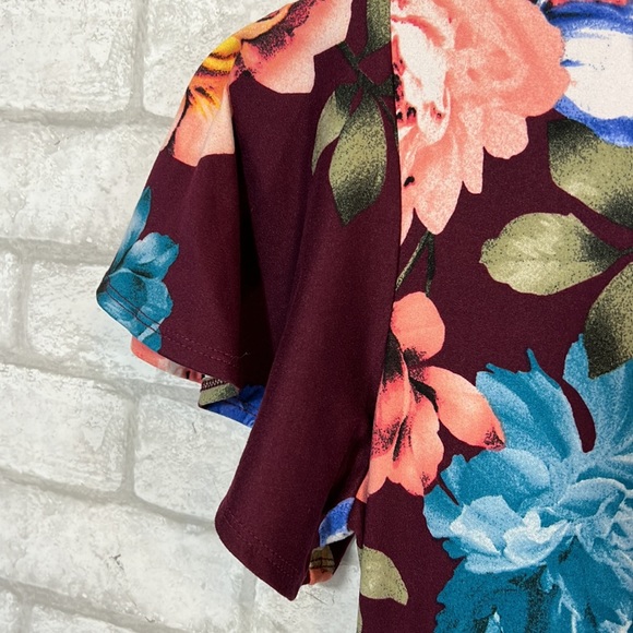 By & by floral burgundy dress size medium - Picture 2 of 11